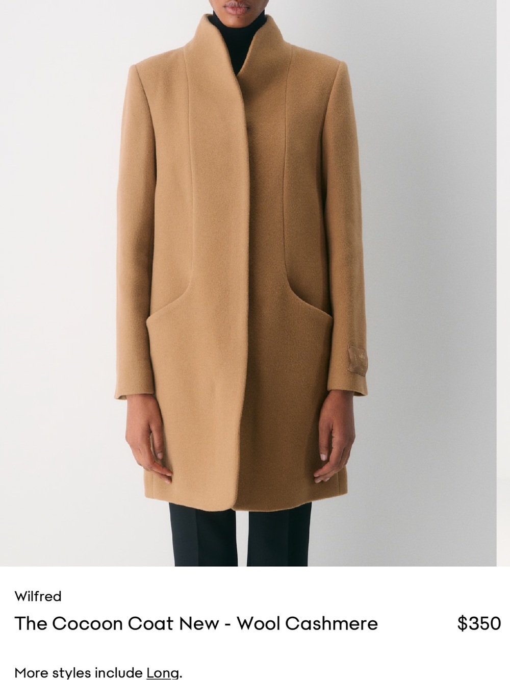 Brand new - Wilfred Tan Wool-Blend Long Trench Coat